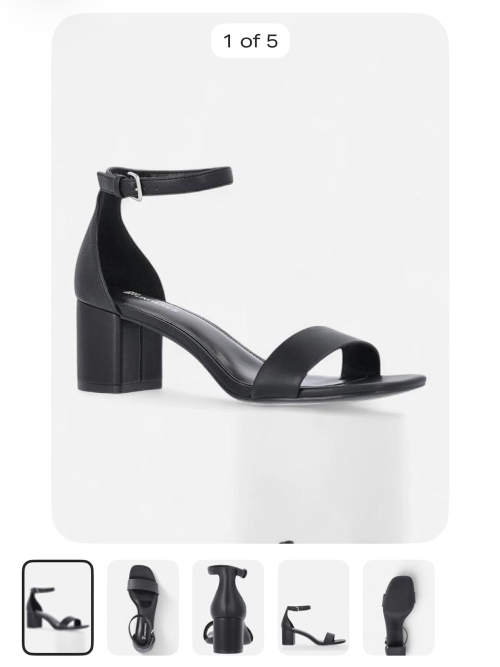 No Boundaries Black Ankle-Strap Block Heel Sandals